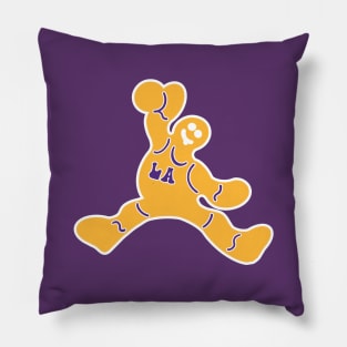 Jumping LA Lakers Gingerbread Man Pillow