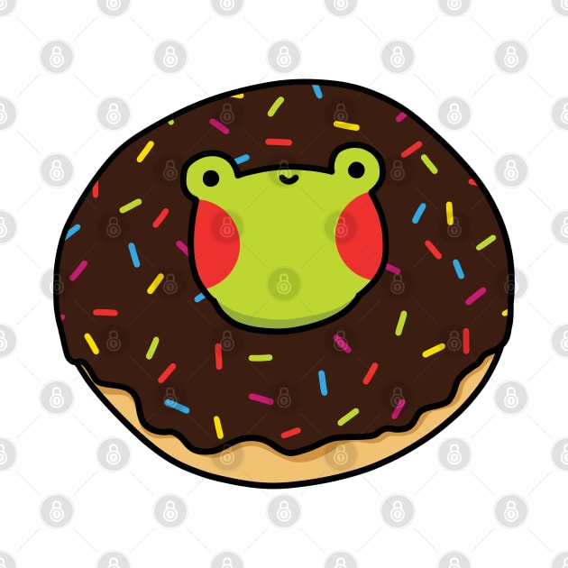 Frog in a chocolate glazed donut by Nikamii