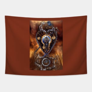 Steampunk mechanical heart Tapestry