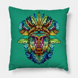 Water Buffalo Chief Pillow