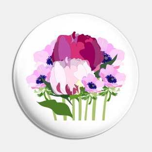 Peonies and anemones pink flowers Pin