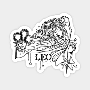 Leo 70's Style Zodiac Sign Magnet