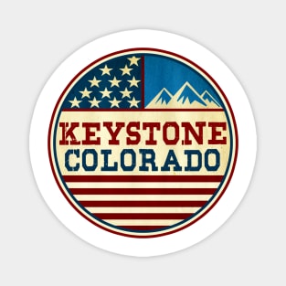 Keystone Colorado Skiing Mountains Ski Red White And Blue Magnet