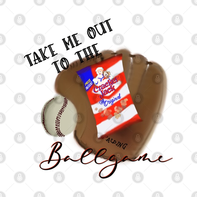 Take me out to the Ballgame, Peanuts and Crackerjacks Baseball Glove, Baseball Design by Sheila’s Studio