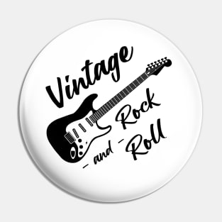 Vintage Rock and Roll electric guitar art Pin