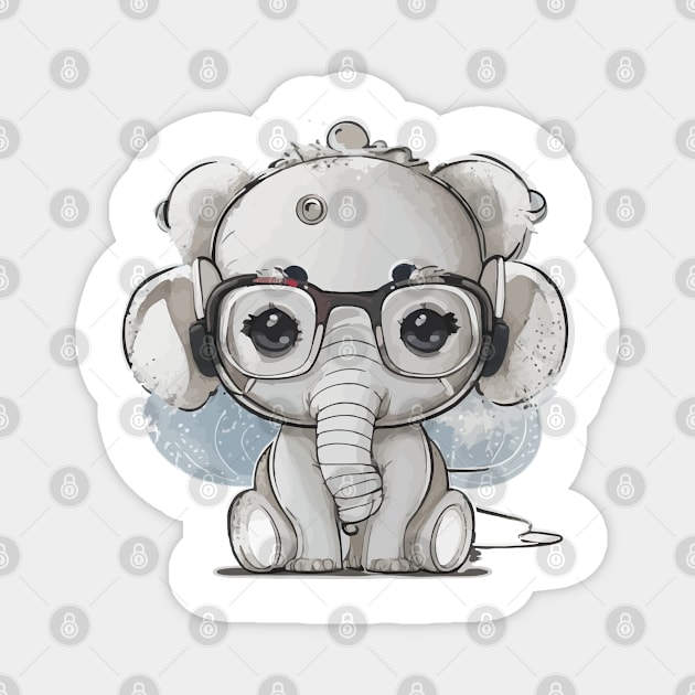 Joyful Inspiration - Where Kawaii Aesthetics and Elephant Magic Meet Magnet by Moulezitouna