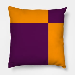 Two Colored Off Centered Square Pattern - Purple and Orange - Abstract and Minimal Throw Pillow