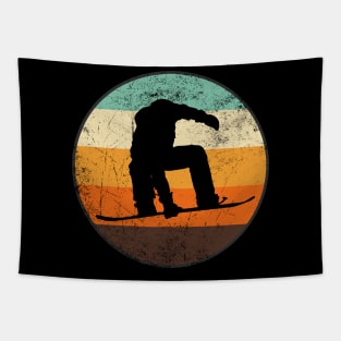 Snowboarding Vintage Circle Tapestry