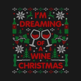 Funny Wine Lover Ugly Christmas Sweater Party Wine Drinking Shirt T-Shirt