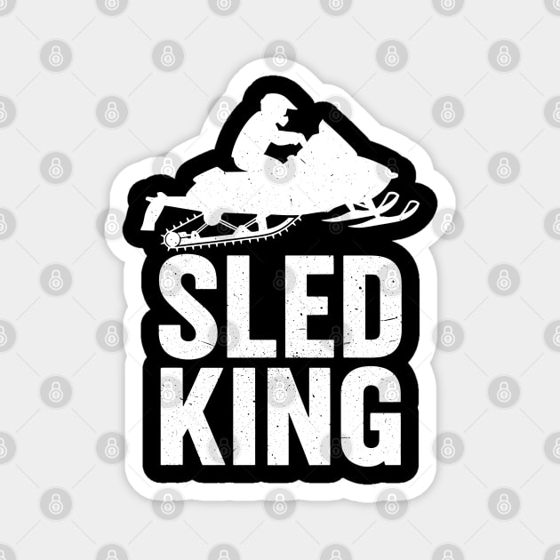 Sled King Snowmobile Rider Magnet by enrynz