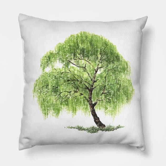 February birthday willow tree Pillow by birthflower