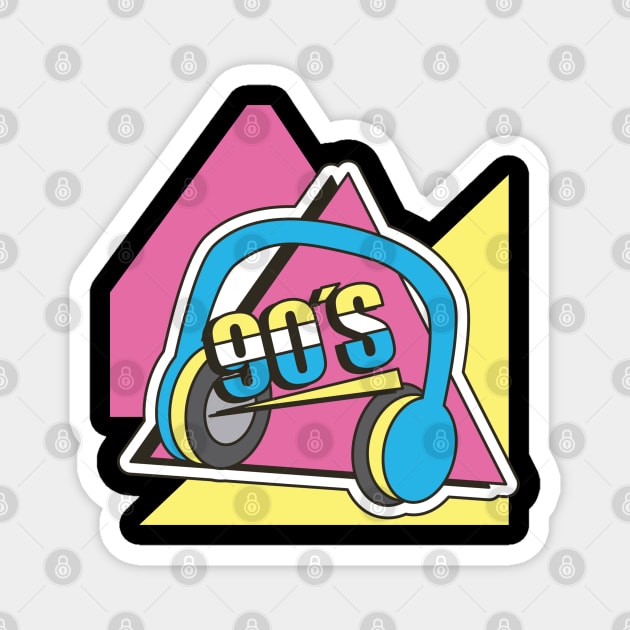 90s Lover Headphones Magnet by schmomsen