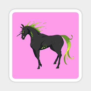 Black-green unicorn Magnet