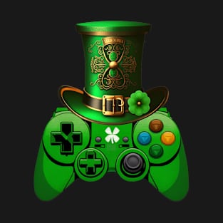 Video Game Controller Irish Gamer Boys St Patricks Day Men -Shamrock Video Game controller - st patrick gamer for boys men T-Shirt