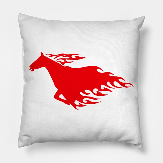 Flaming Stallion 14 Pillow by PhantomLiving