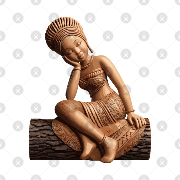 Afrocentric Woman Wooden Carving by Graceful Designs