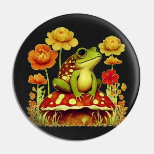 vintage charming boho wildflowers frog cottagecore Pin