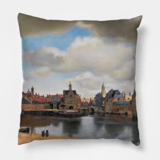 View on Delft by Jan Vermeer Pillow