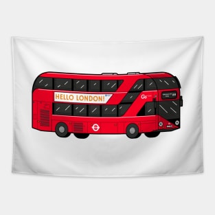 New London Routemaster red bus Flux System style graphic Tapestry