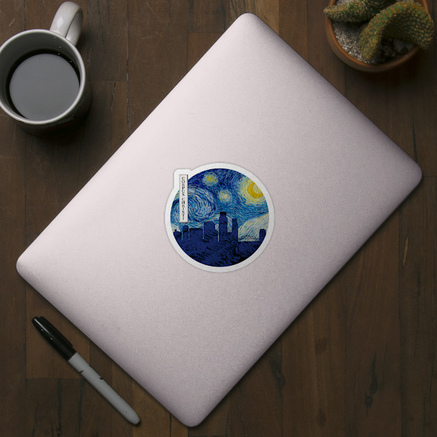 Corpus Christi Van Gogh Starry Night Circle - Corpus Christi - Sticker