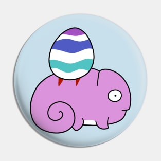 Chameleon with Easter Egg Pin