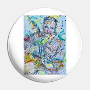 GEORGES BRASSENS watercolor portrait .2 Pin