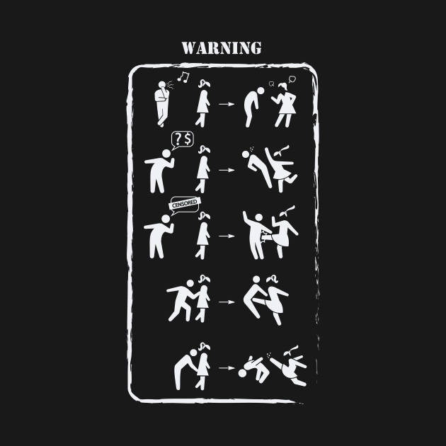 Anti-street harassment warning white pictograms by Manikool