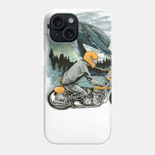 Cafe racer rider and whale Phone Case