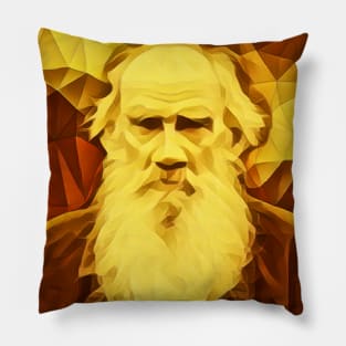 Leo Tolstoy Golden Portrait | Leo Tolstoy Artwork 11 Pillow