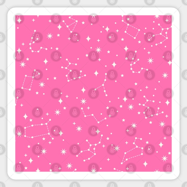 Hot Pink Constellations - Pink Space - Sticker | TeePublic