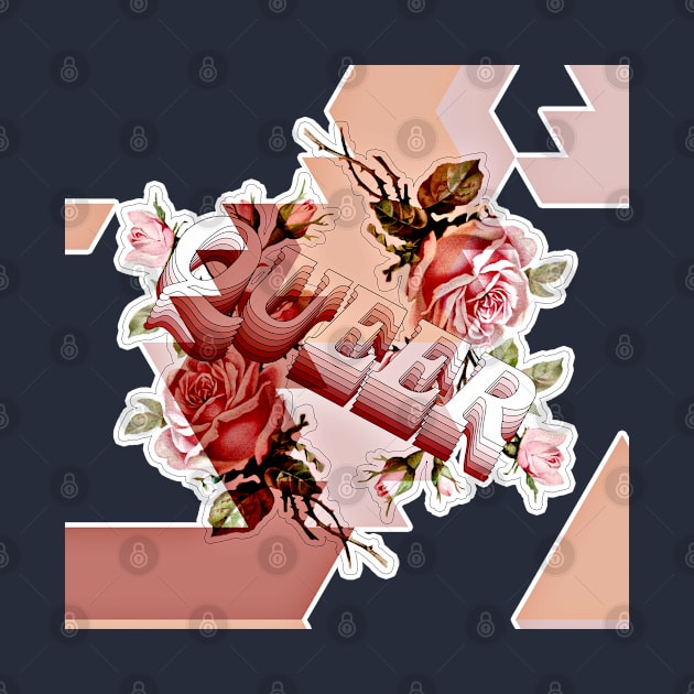 Queer Vintage Floral Glitch Design by DankFutura