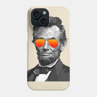 Low Poly Abe Lincoln with Sunglasses Phone Case