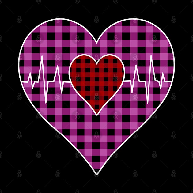 Women’s Striped Plaid Printed Heart Valentine's Day by Nicolas5red1