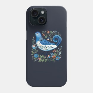 Blue Bird Scandinavian Art Phone Case