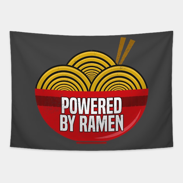 Powered By Ramen Kawaii Japanese Food Tapestry by dconciente