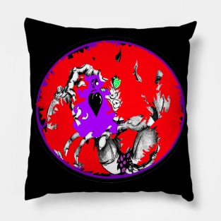 Weird Demon Girl Red Pillow