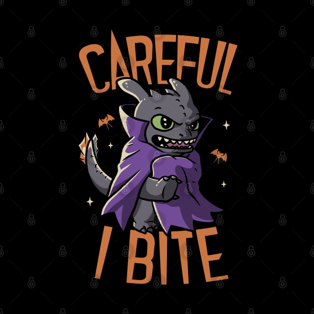 Careful I Bite Funny Cute Spooky by eduely