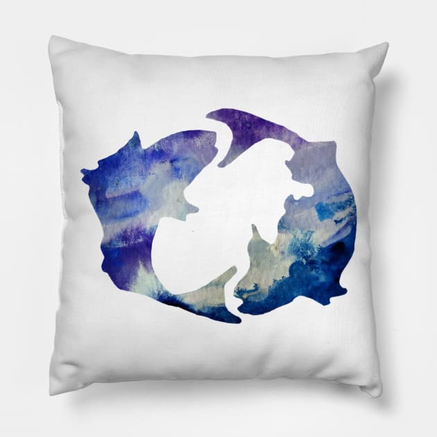 Pisces Zodiac Sign Pillow by Manitarka