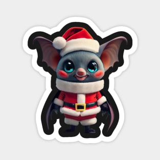Red Cute Illustration Christmas Dabbing Bat Santa Magnet