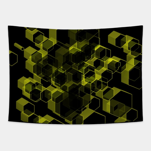 3D Hexagon Background V Tapestry by uniqued