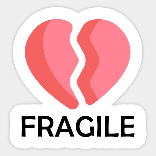 Fragile Heart 3d Black Fragile Sticker Teepublic