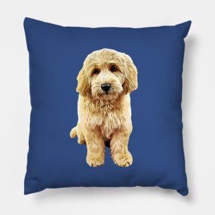 Goldendoodle Cute Puppy Eyes! Pillow