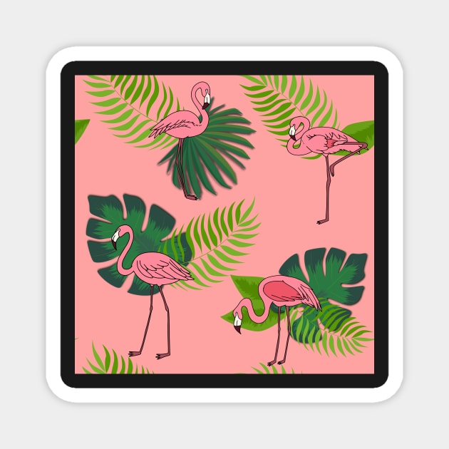 Pink Flamingo Magnet by khunsaaziz