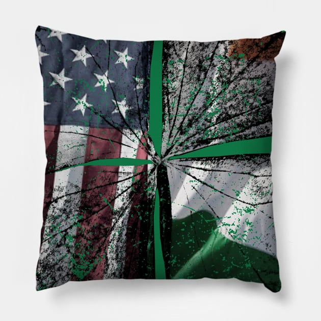 St Patricks Day Irish American Flag Pillow by Bobtees