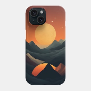 Mountains with Celestial Elements Phone Case