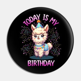 Today Is My Birthday Party Llama Confetti for Girls Kids Fun Pin