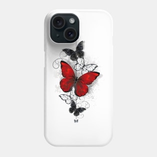 Red and Black Butterflies Phone Case