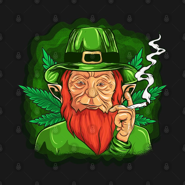 St Patricks Day Leprechaun Marijuana Cannabis by E