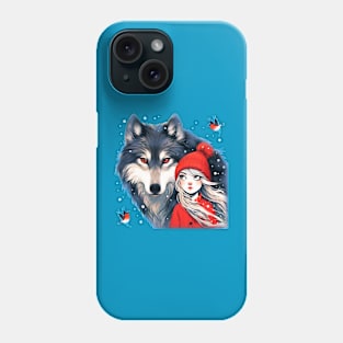 Wolf with girls Phone Case