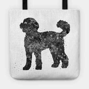 Labradoodle dog black and white Tote